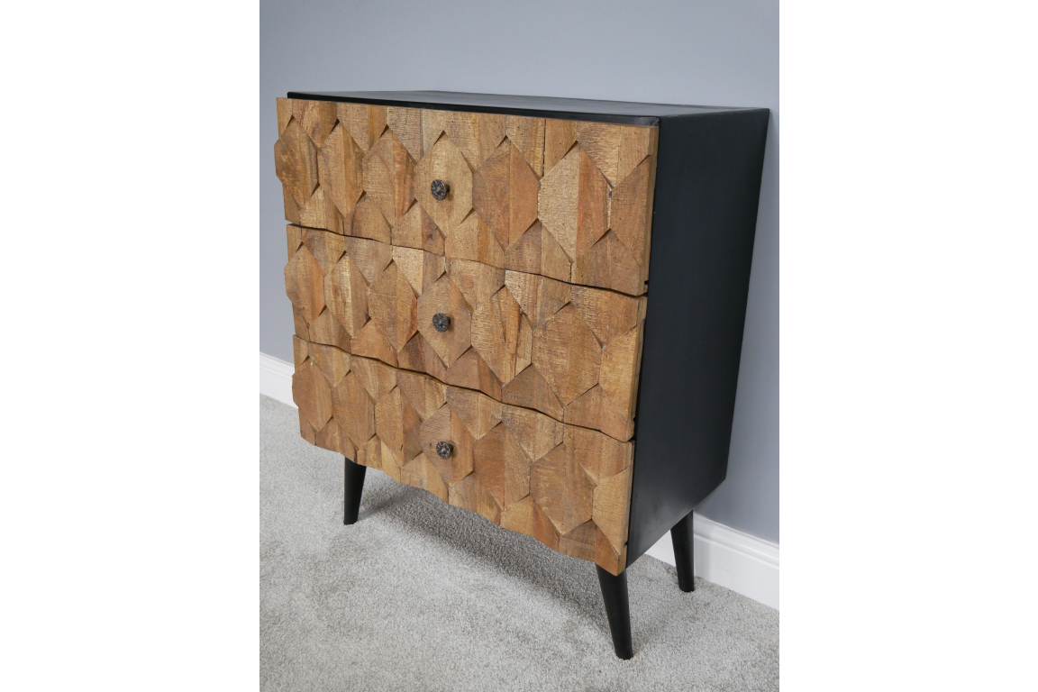 Hexagon-Textured Chest of Drawers