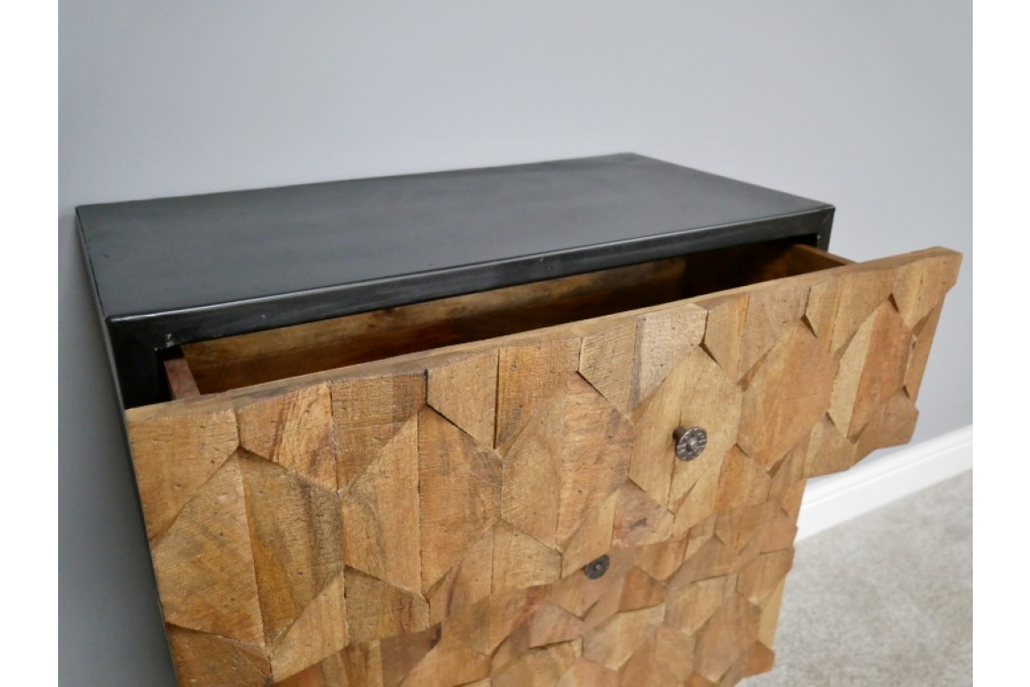 Hexagon-Textured Chest of Drawers