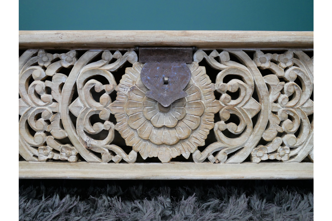 Mango Wood Carved Storage Box