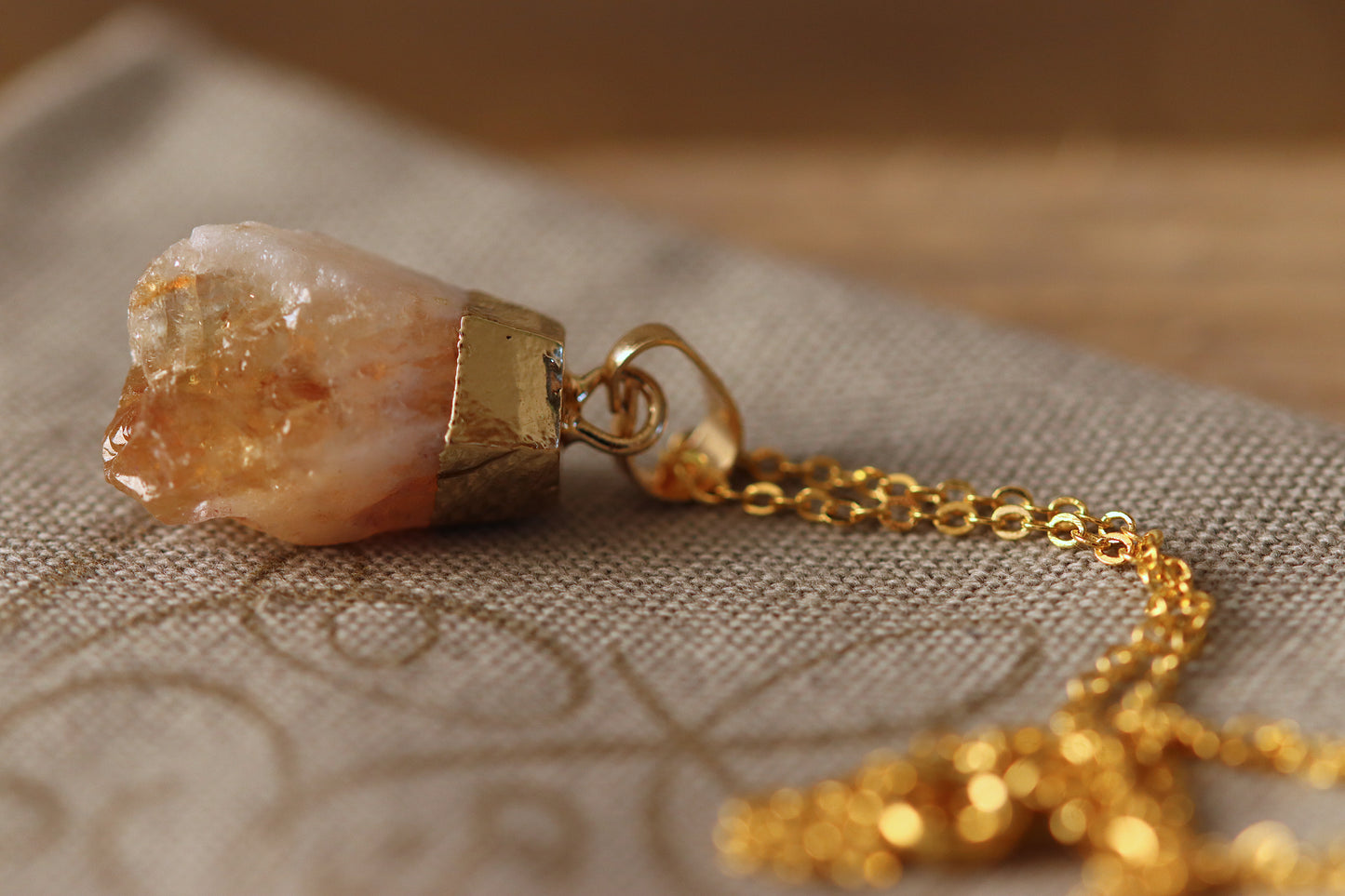 Raw Citrine Necklace