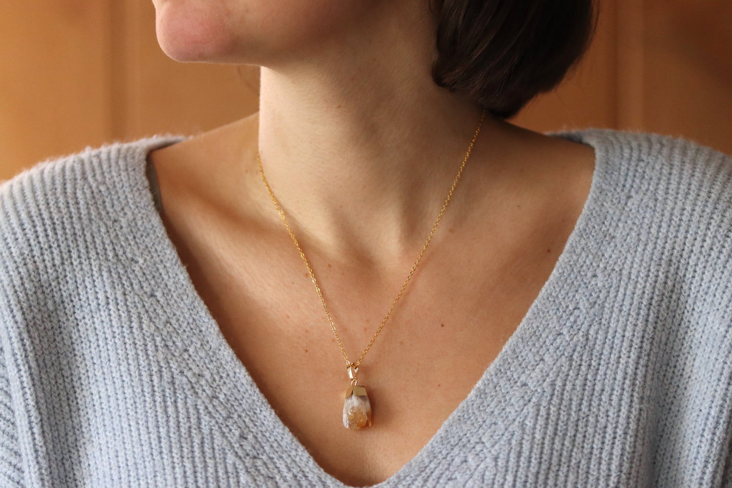 Raw Citrine Necklace