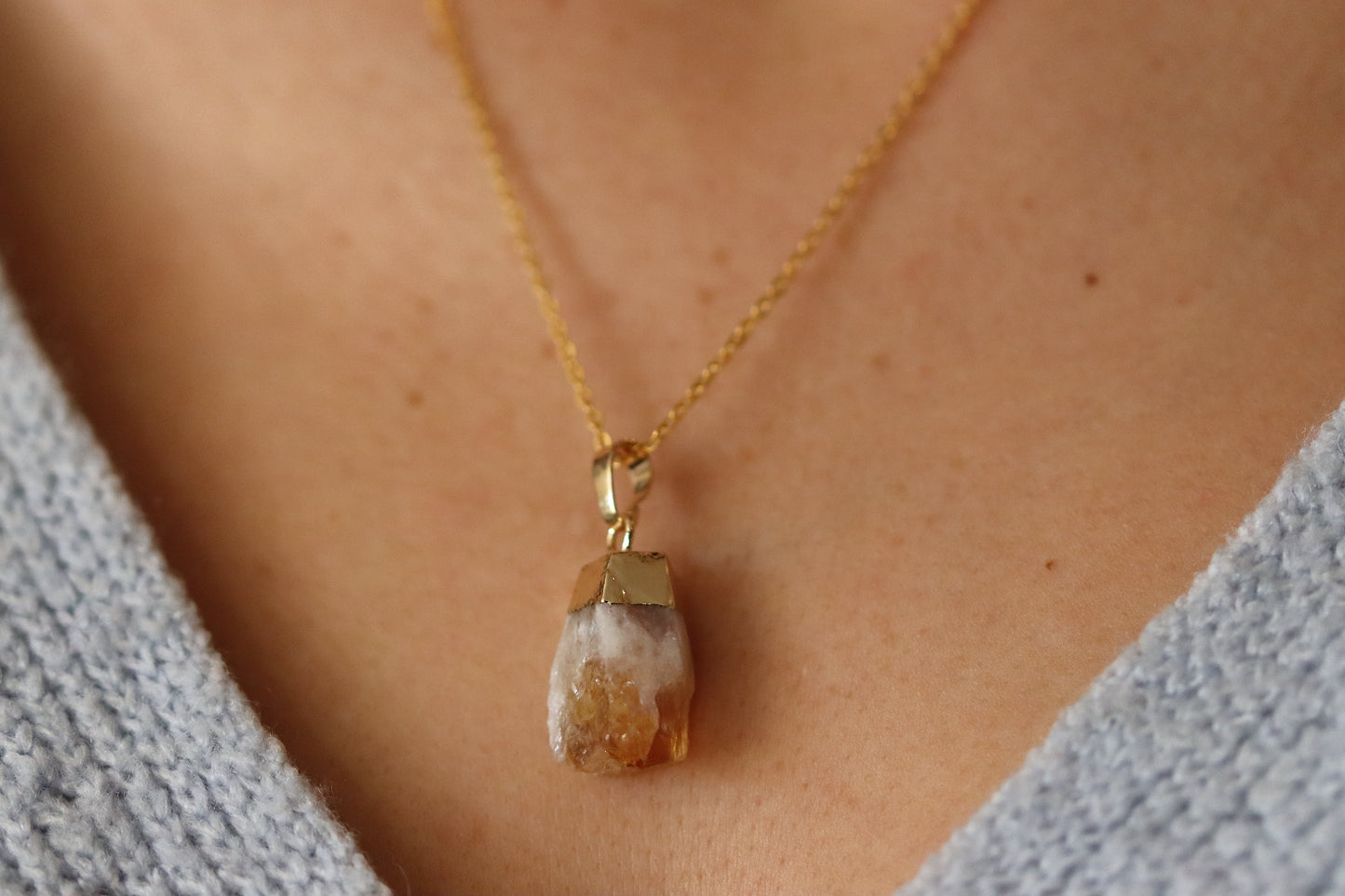 Raw Citrine Necklace