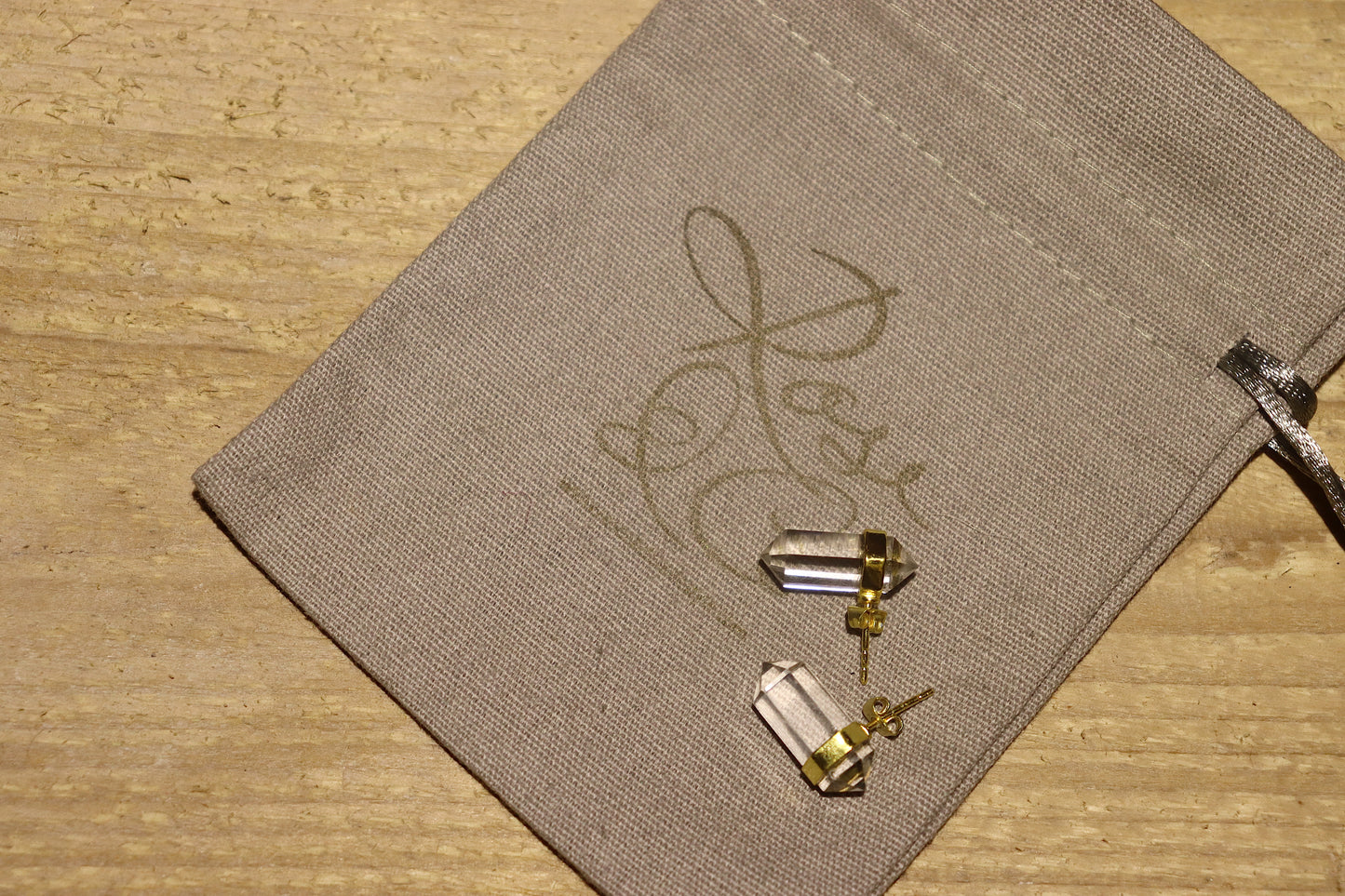 Clear Quartz Stud Earrings