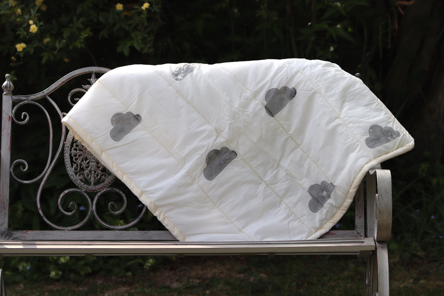 Hand-Printed Cloud Bedspread