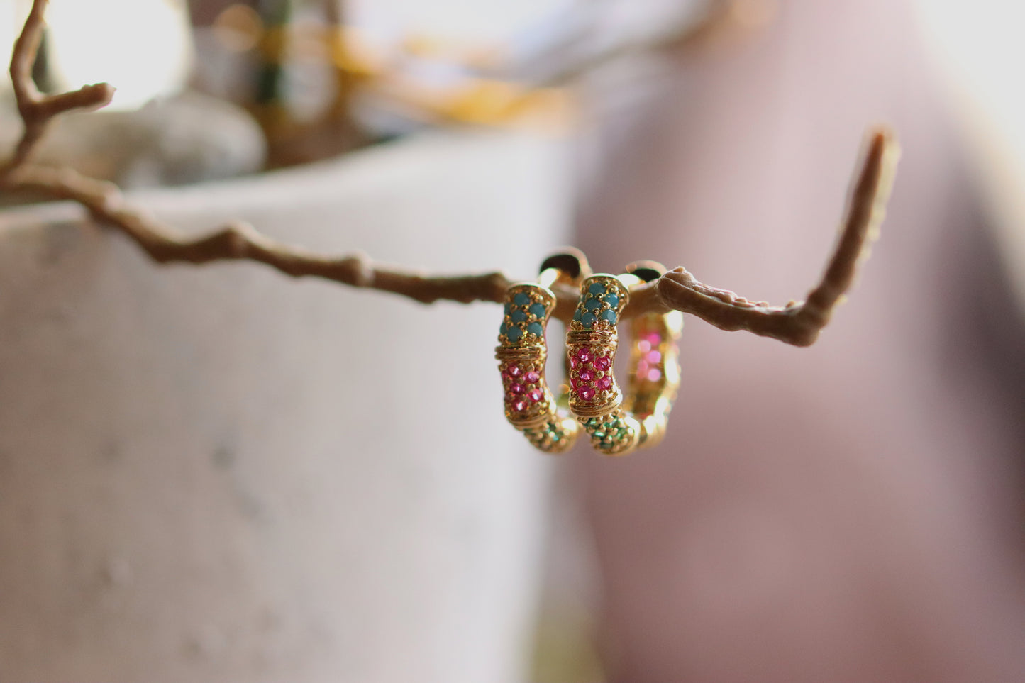 Cubic Zirconia Huggies - In Silver & Gold
