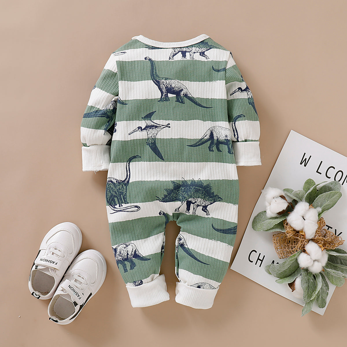 Ribbed Dino Babygrow