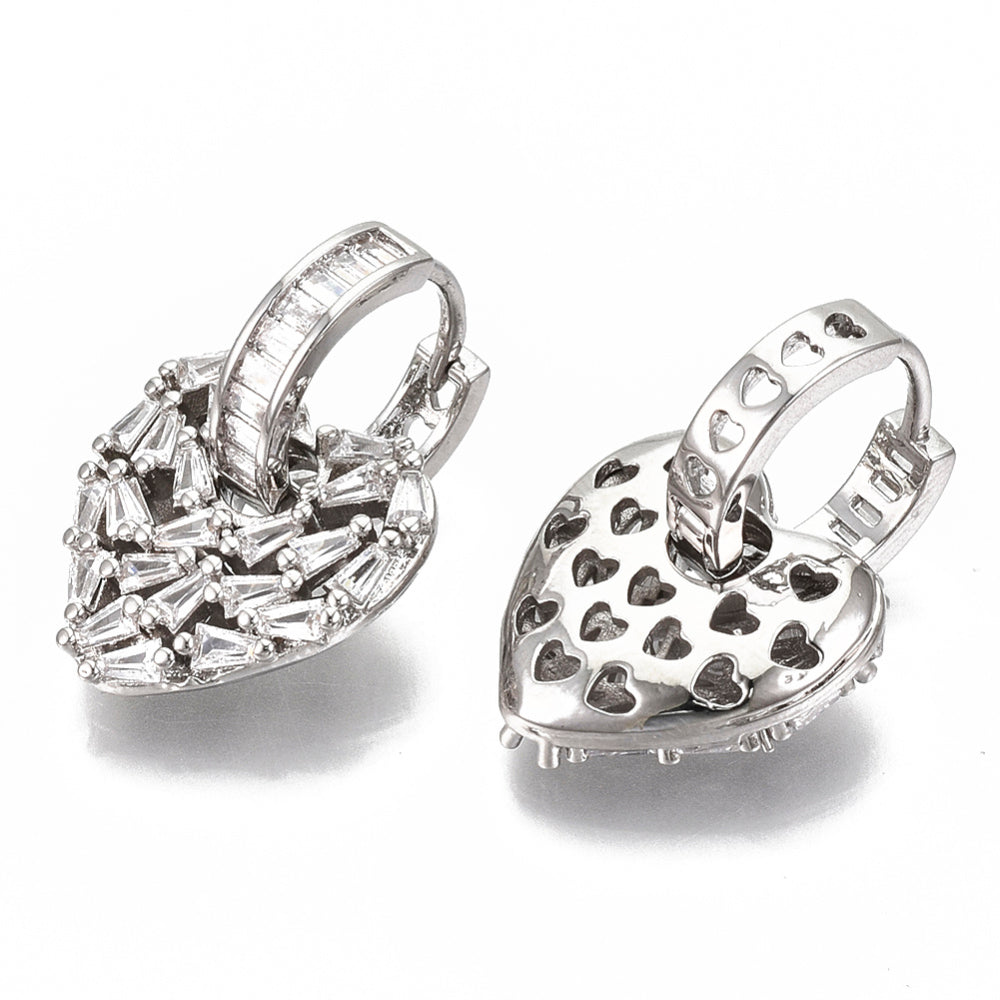 Heart Fragment Earrings - Platinum
