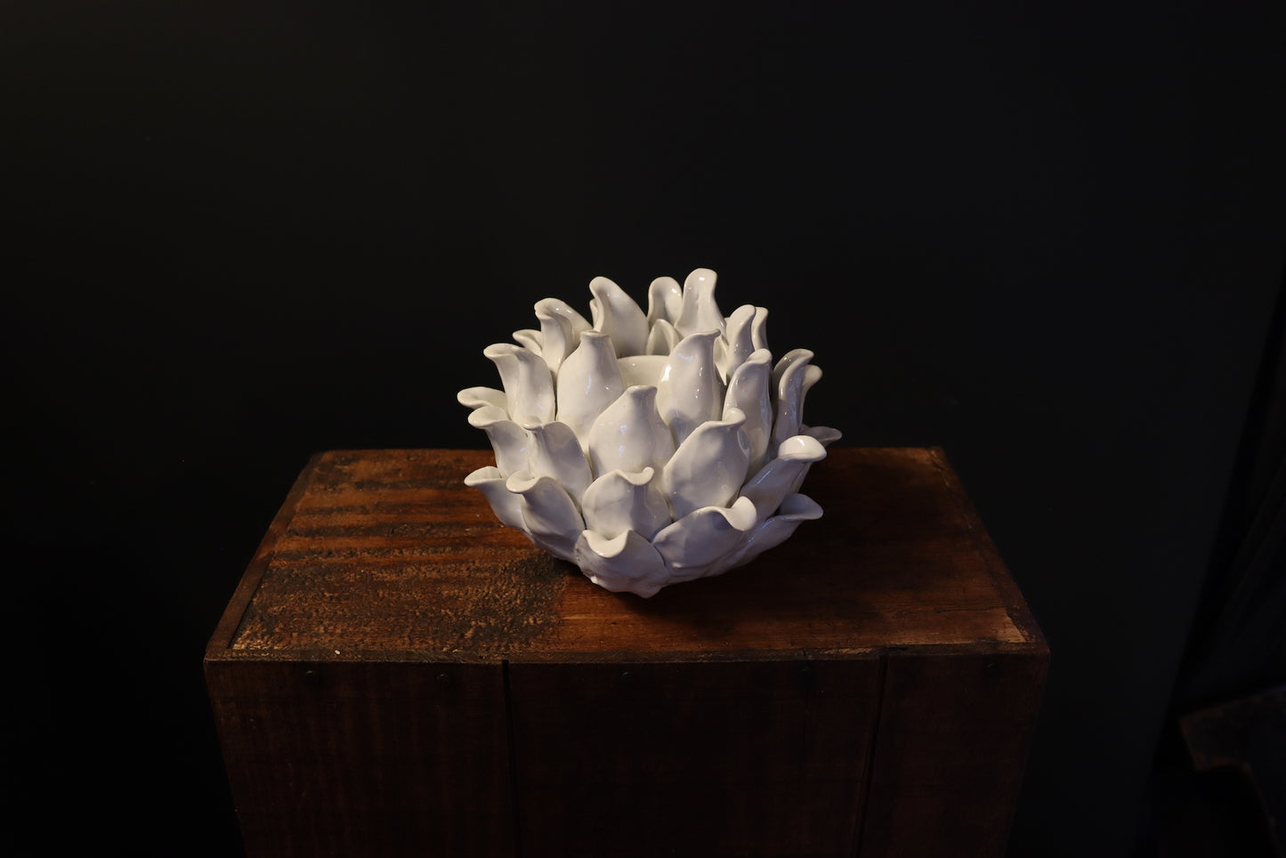 White Flower Candle Holder