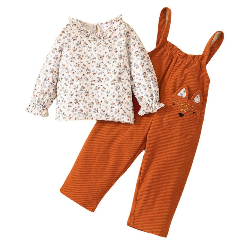 Fox Cord Dungaree Set