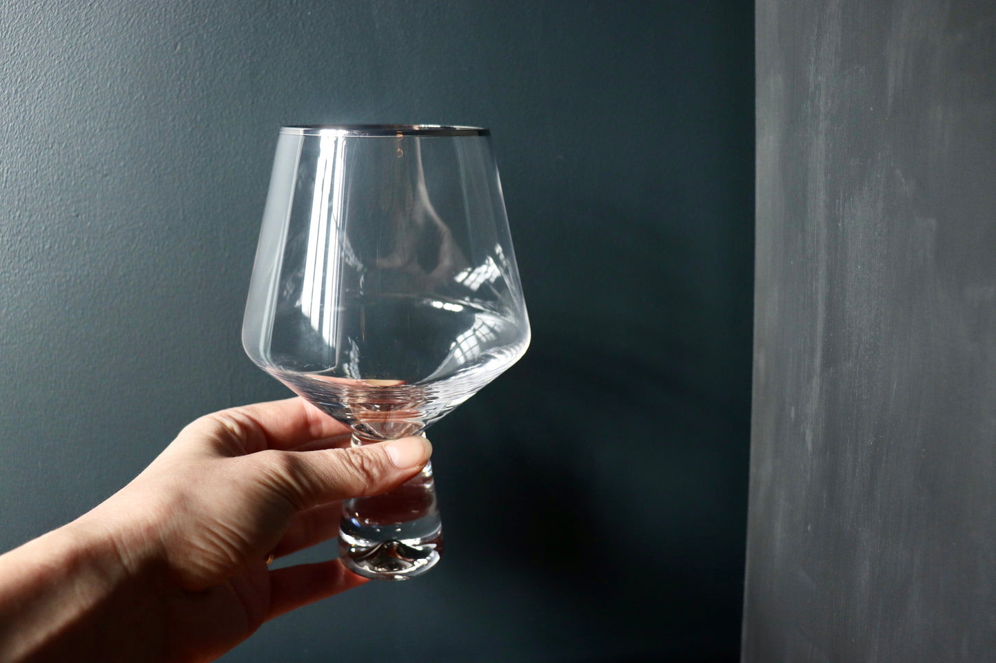 Silver Rim Gin Glass