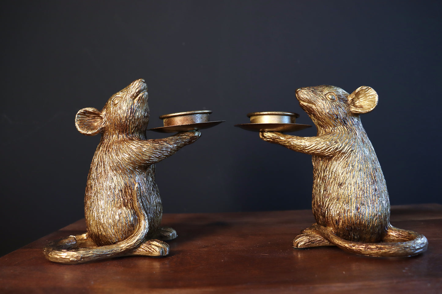 Gold Mouse T-light Holder