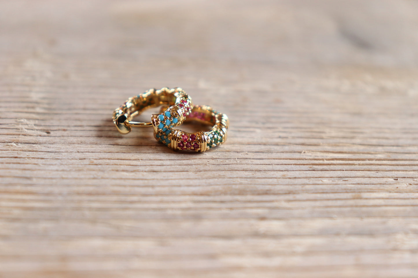 Cubic Zirconia Huggies - In Silver & Gold