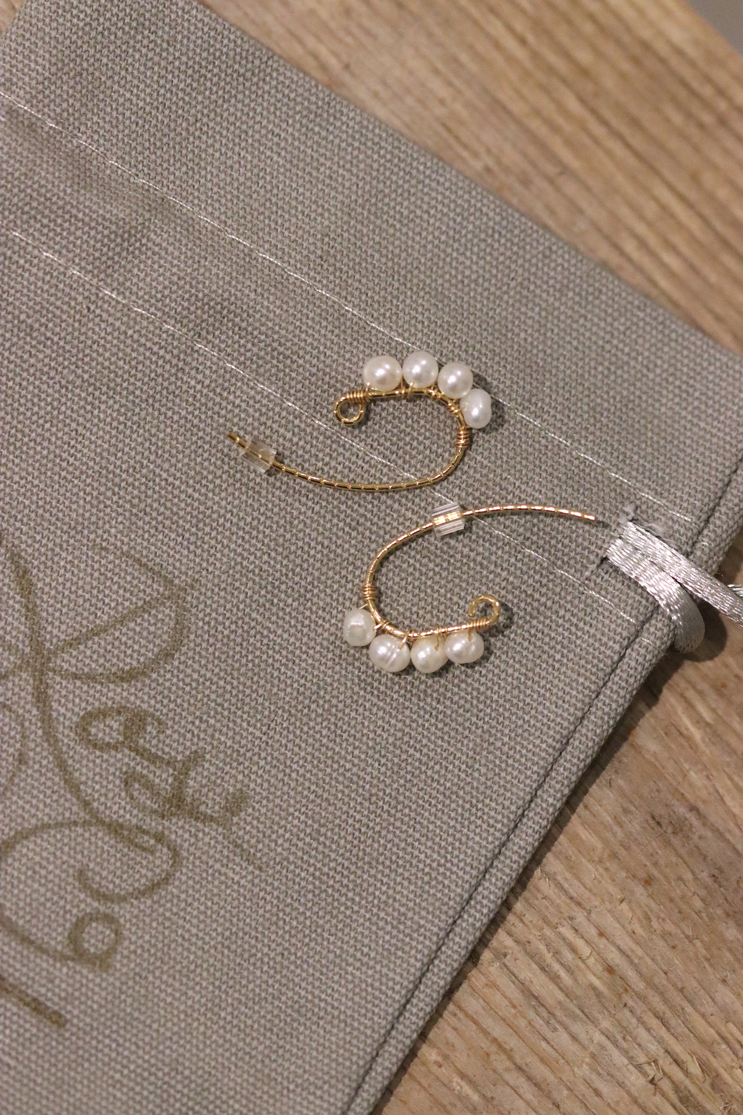 18K Gold Hook Pearl Earrings