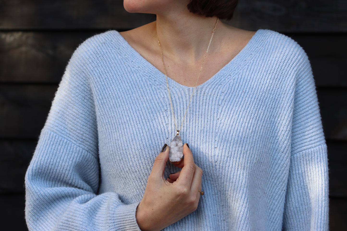 Large Druzy Necklace