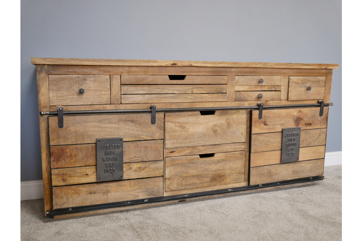 Large Industrial Mango Wood Sideboard