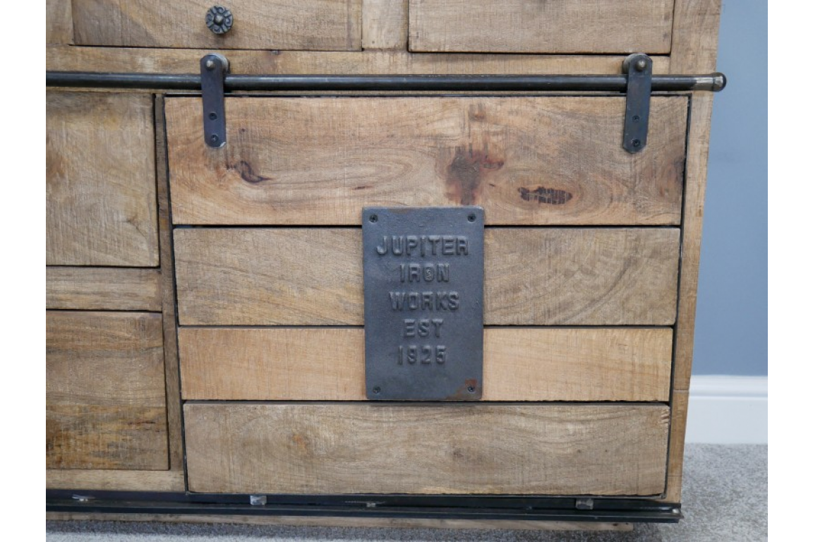 Large Industrial Mango Wood Sideboard