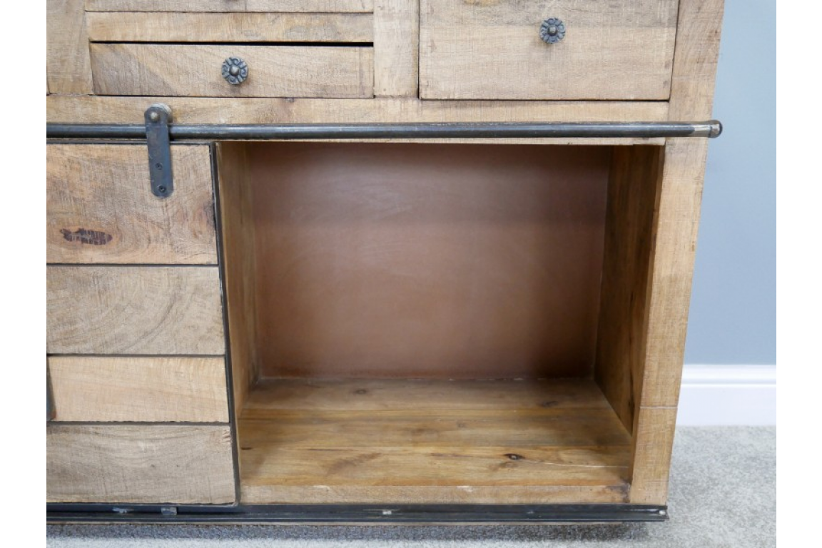 Large Industrial Mango Wood Sideboard