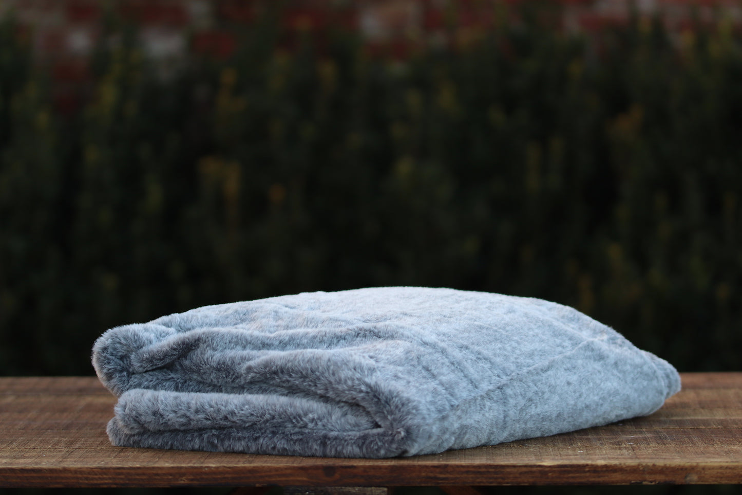 Light Grey Faux Fur Throw