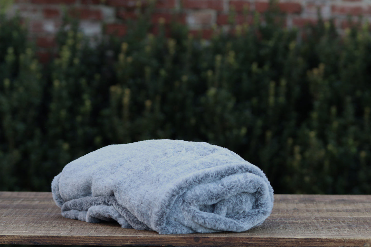 Light Grey Faux Fur Throw
