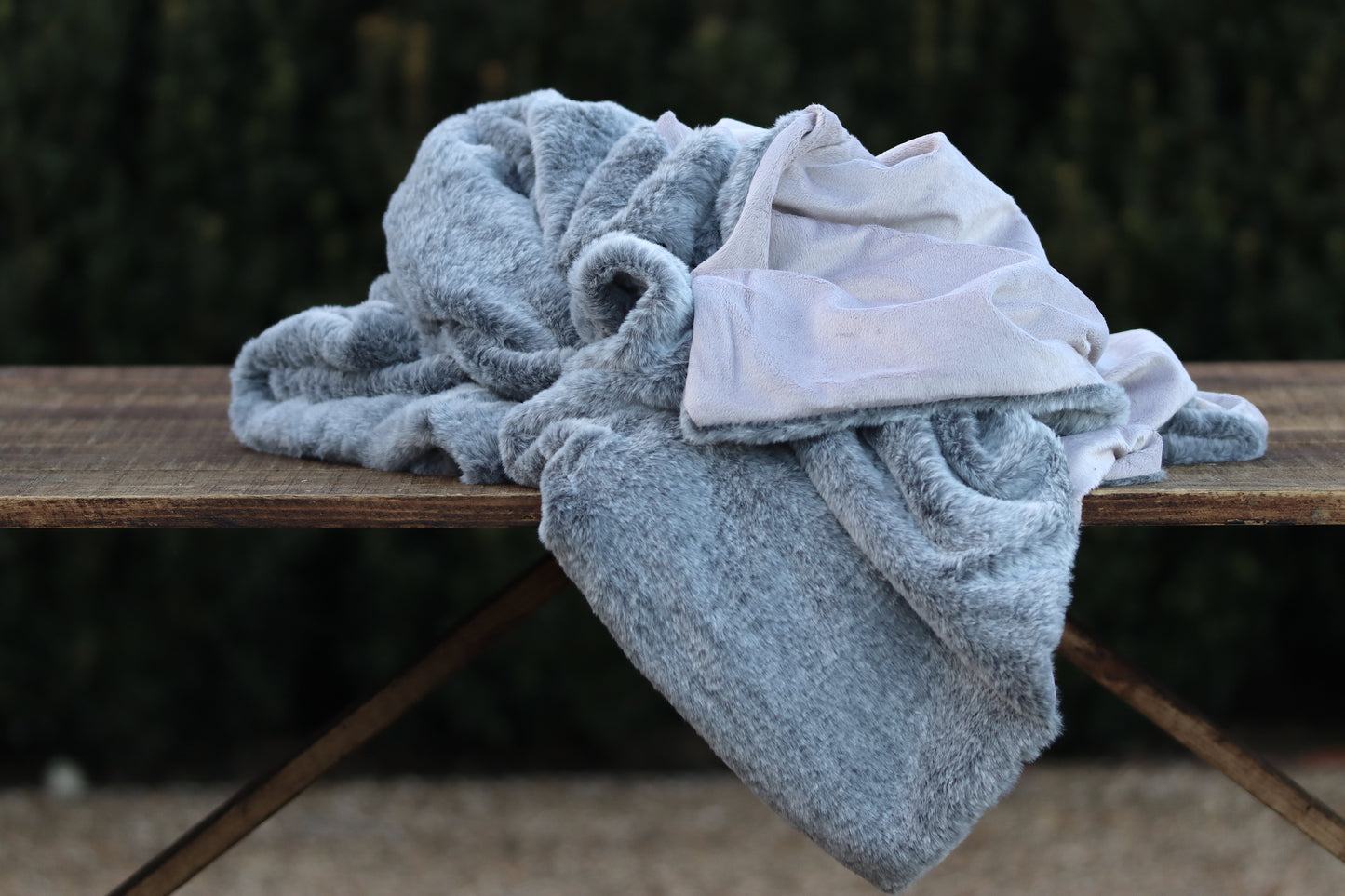 Light Grey Faux Fur Throw