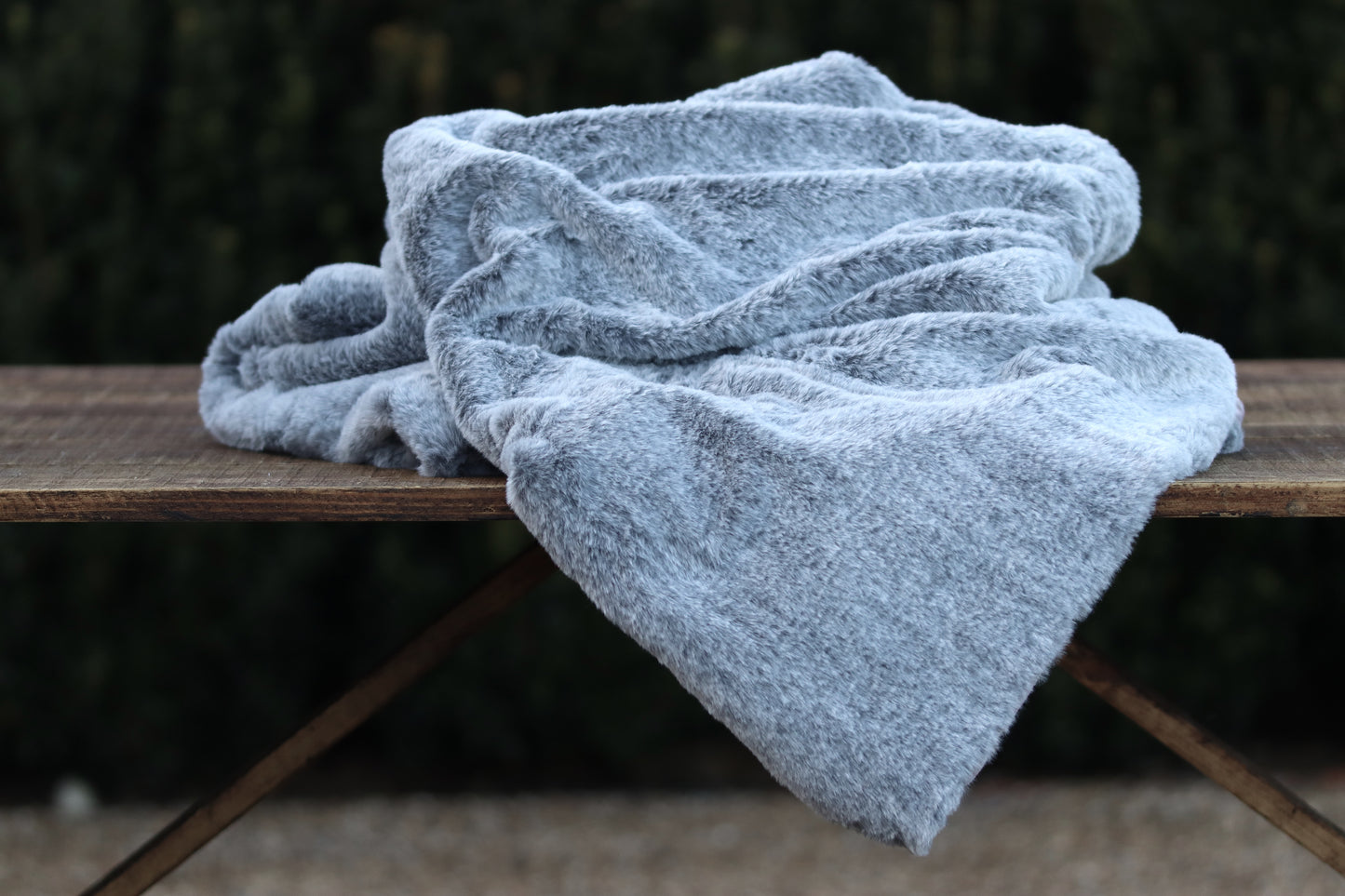Light Grey Faux Fur Throw
