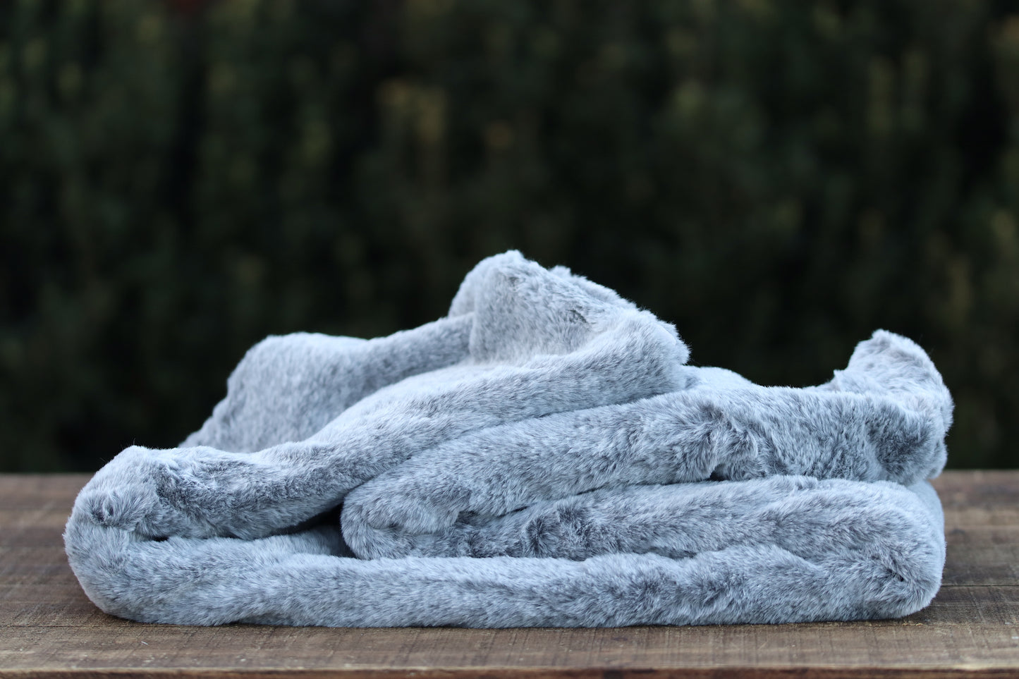 Light Grey Faux Fur Throw