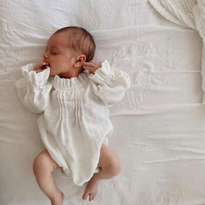 Beautiful Ruffled Linen Romper