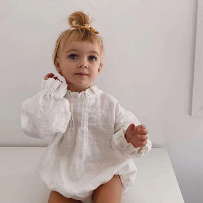 Beautiful Ruffled Linen Romper