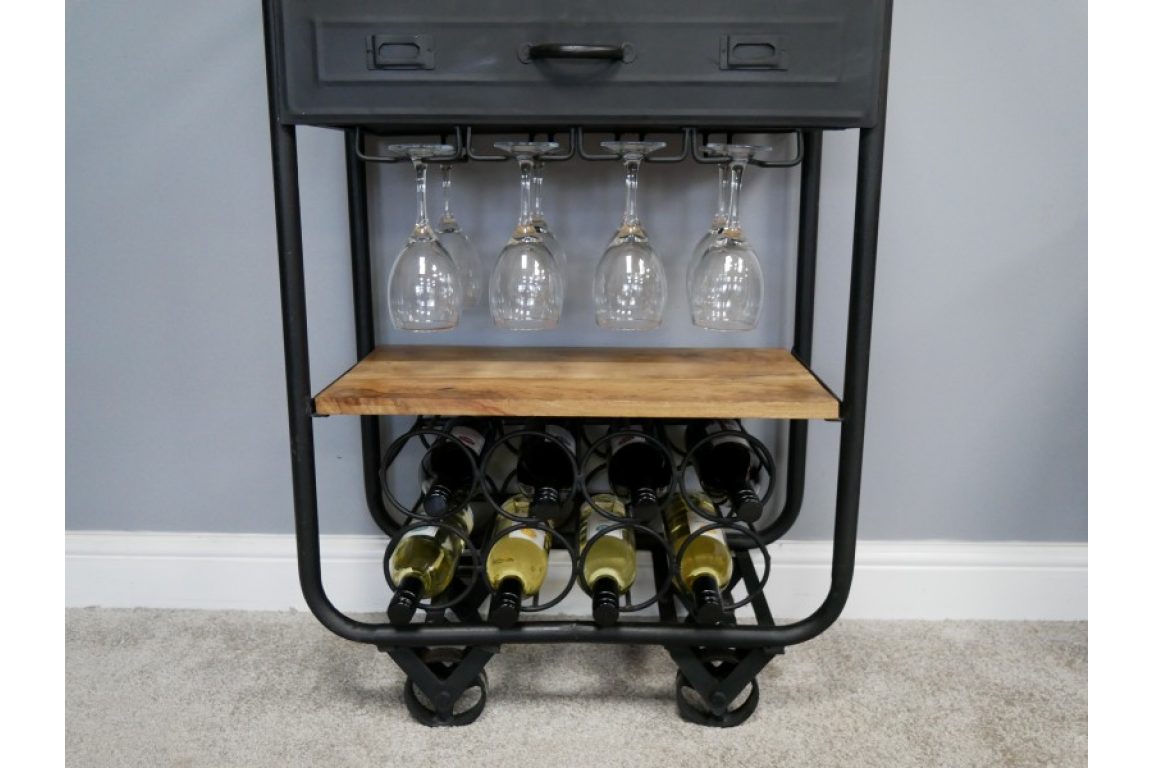 Mango Wood Wine Trolley