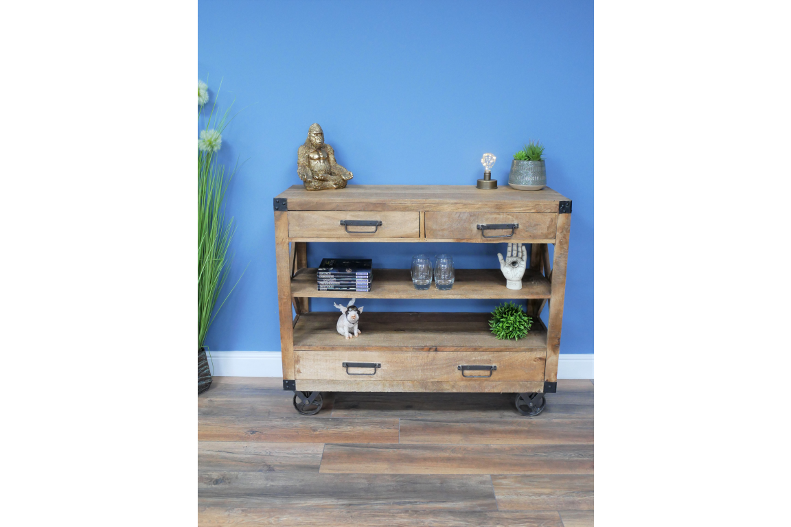 Mango Wood Cross End Small Sideboard