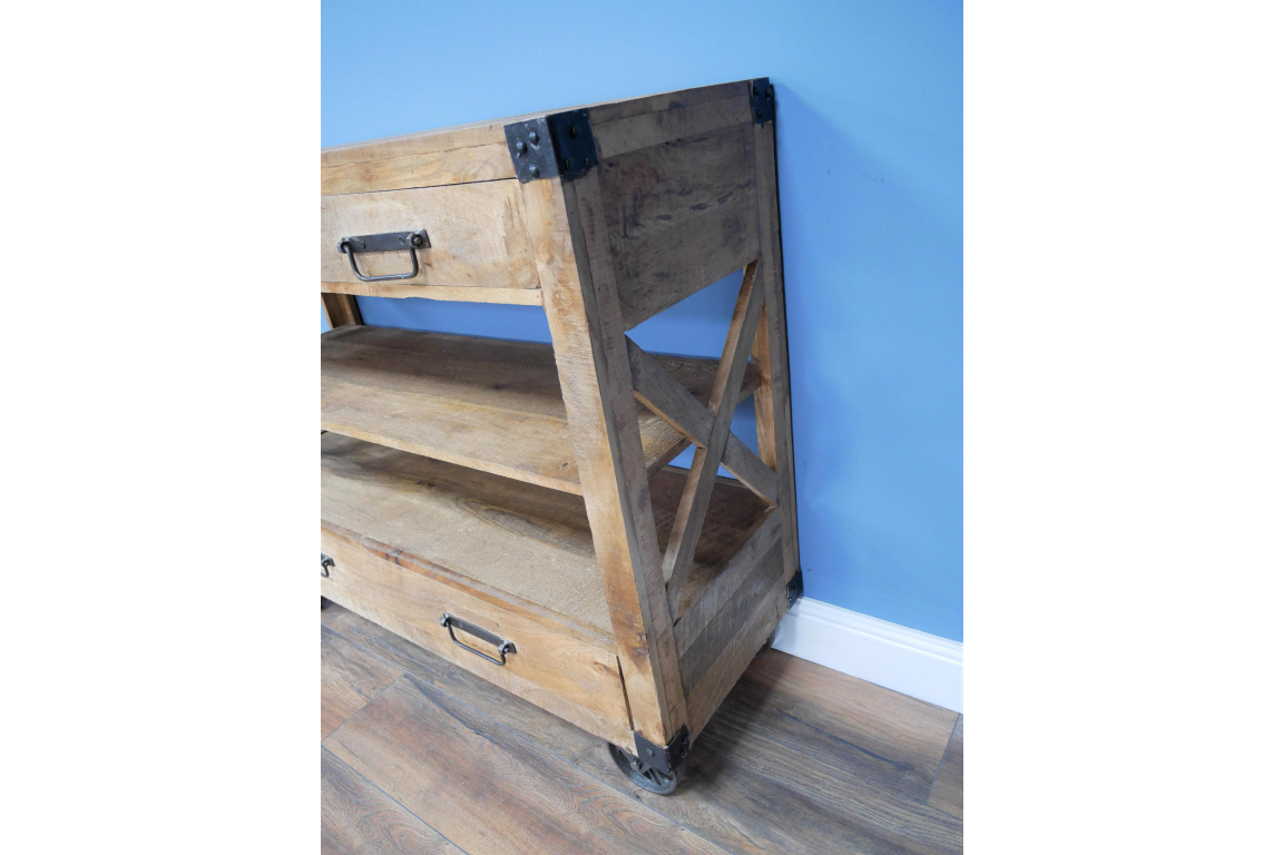 Mango Wood Cross End Small Sideboard