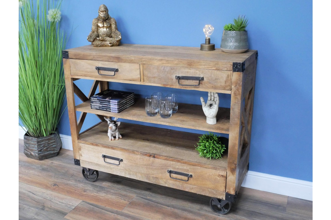 Mango Wood Cross End Small Sideboard