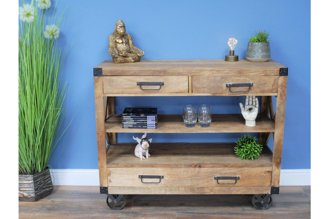 Mango Wood Cross End Small Sideboard