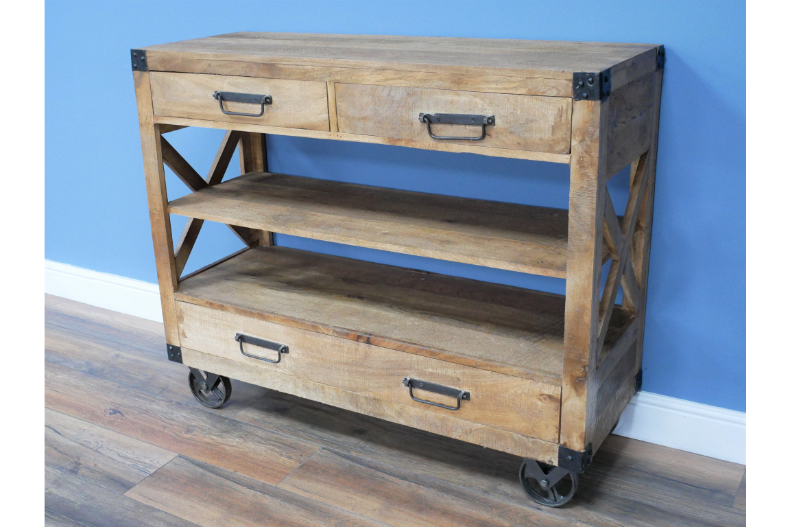 Mango Wood Cross End Small Sideboard