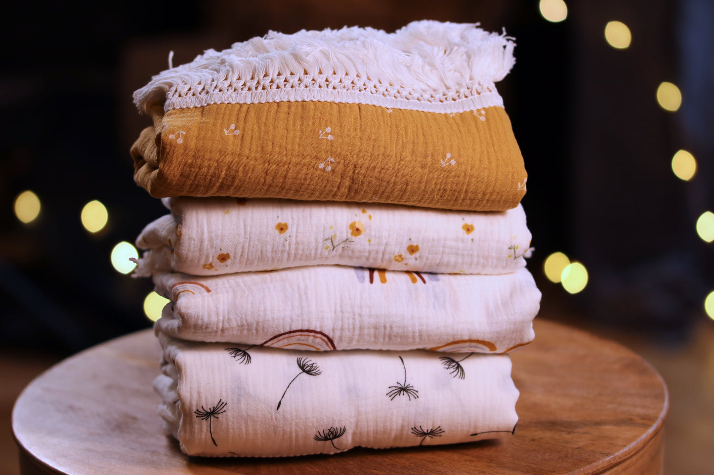 Muslin Blanket With Tassel Fringe