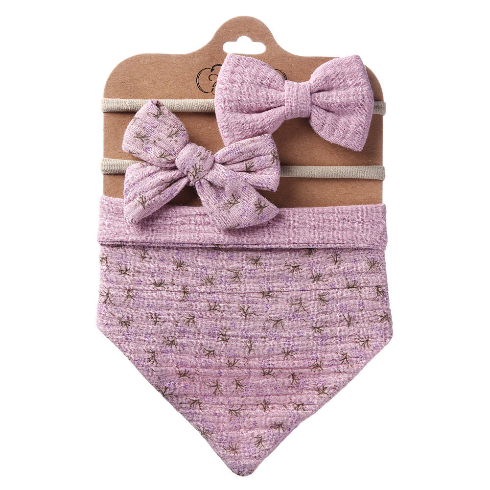 Triangle Muslin Bib & Bow Set