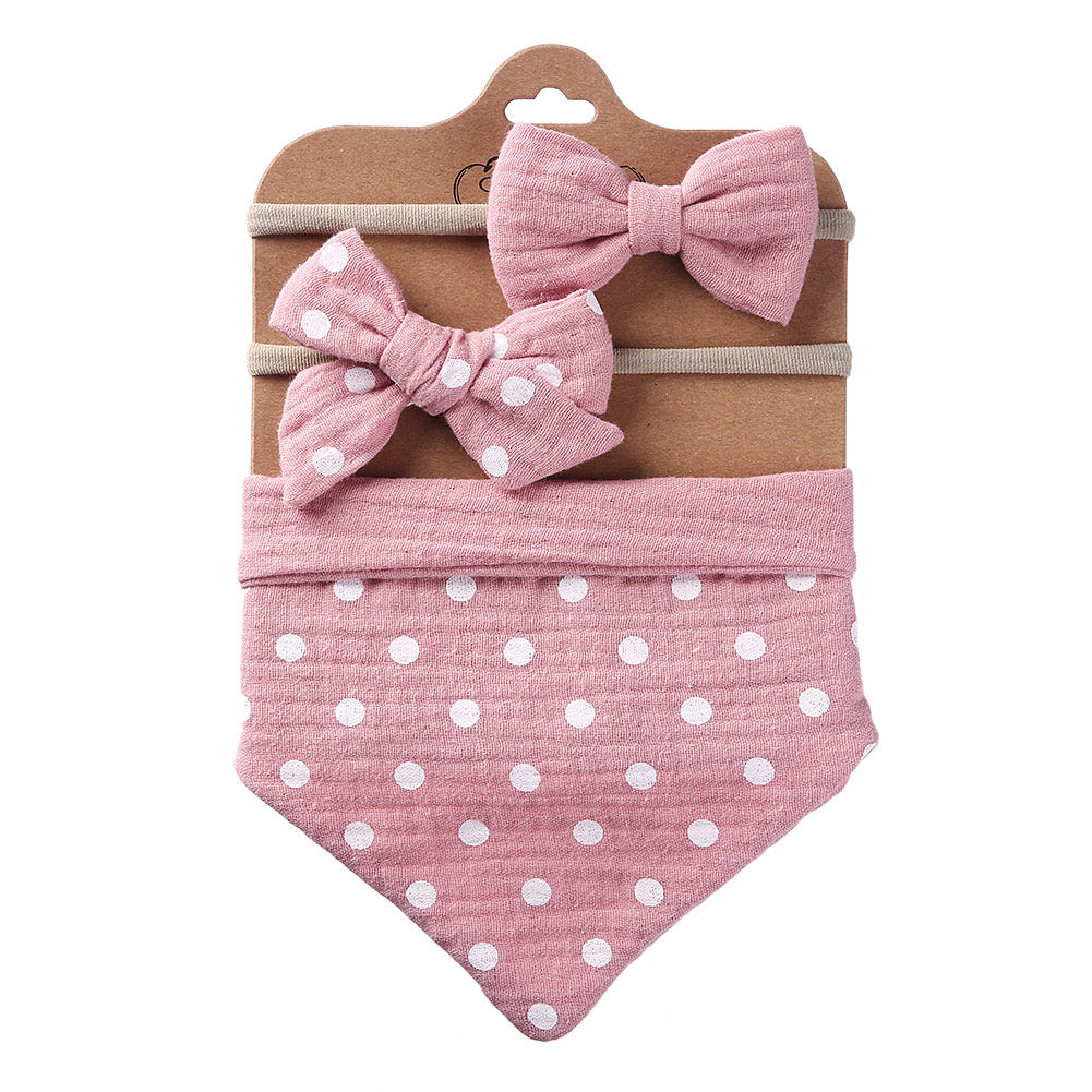 Triangle Muslin Bib & Bow Set