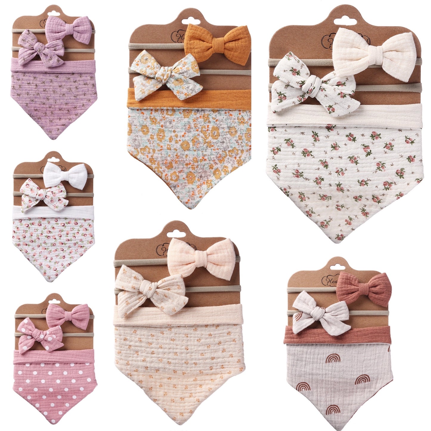 Triangle Muslin Bib & Bow Set