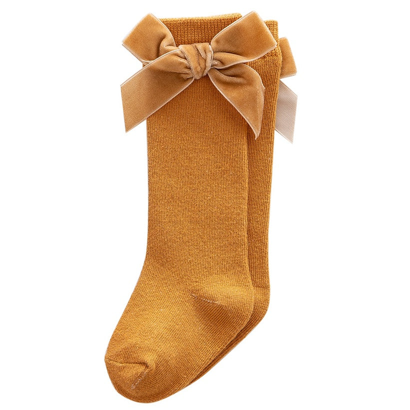 Velvet Bow Socks