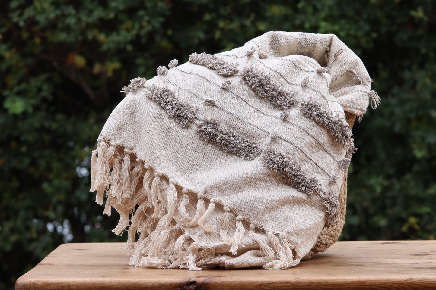 Natural Cotton Tuft Throw