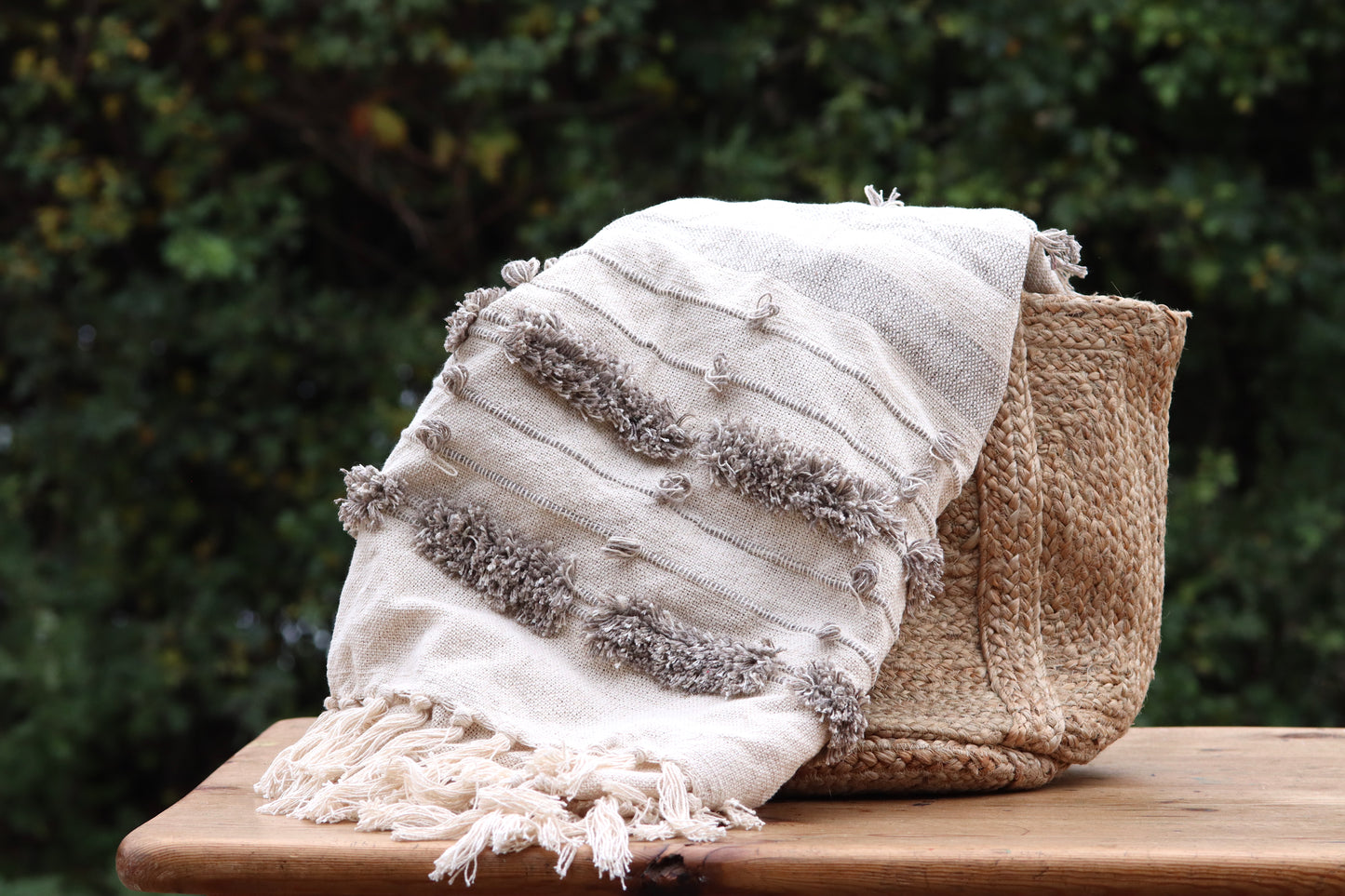 Natural Cotton Tuft Throw