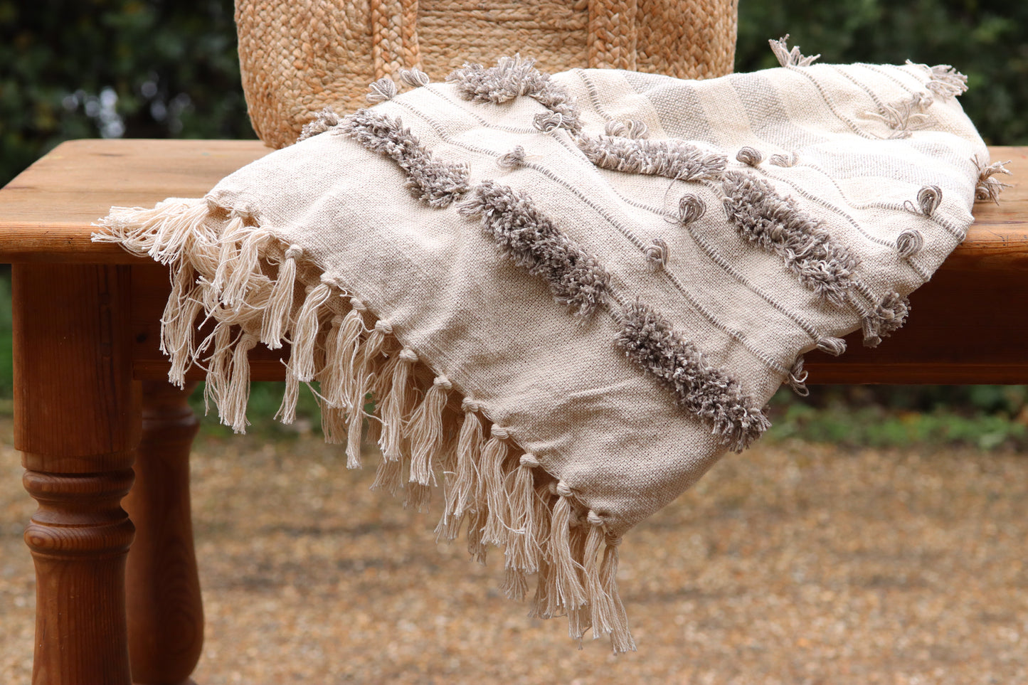 Natural Cotton Tuft Throw