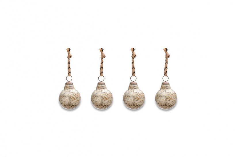 Ometti Round Baubles - Set of 4 - Rustic Gold
