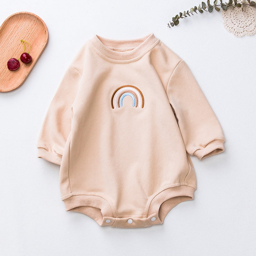 Beige Rainbow Romper
