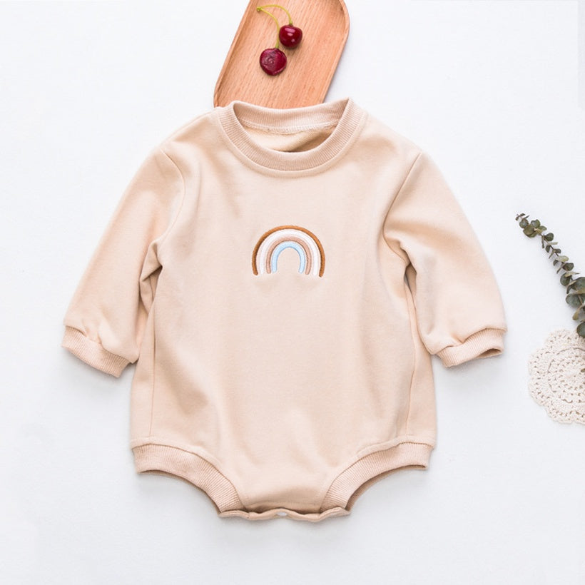 Beige Rainbow Romper