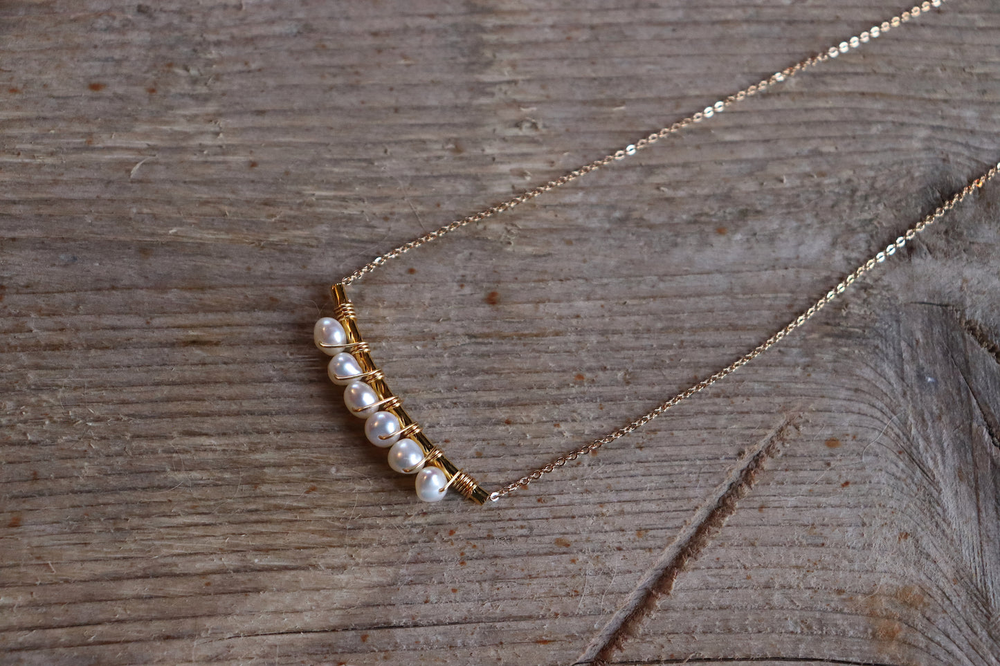 Natural Pearl Bar Necklace