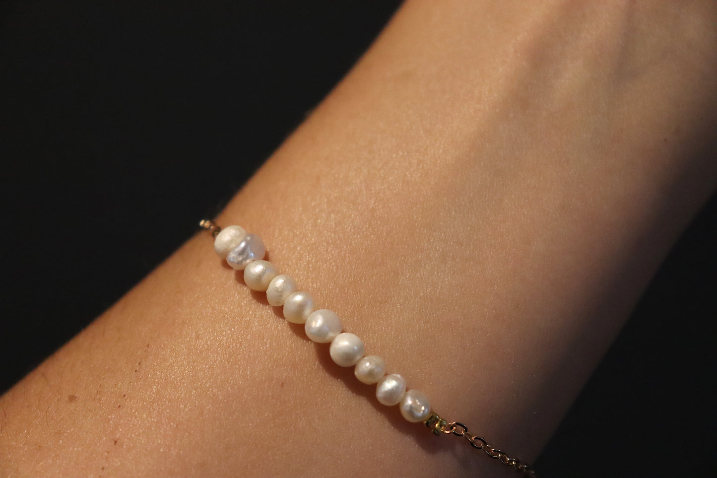 Gold Plated Natural Pearl Bracelet With Star Clasp