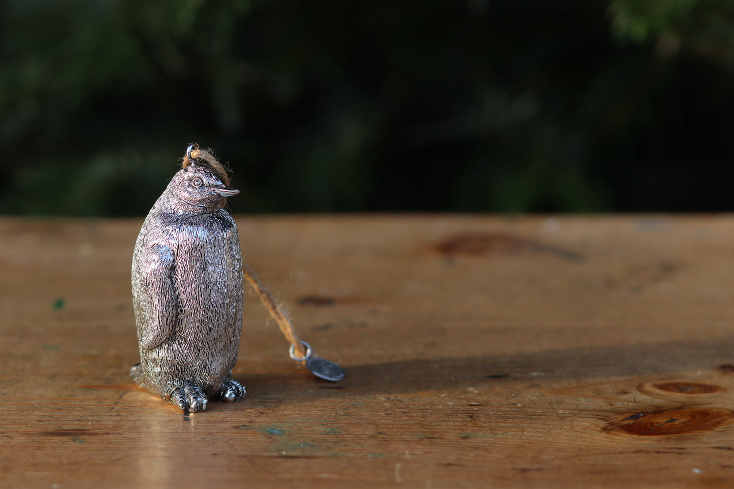 Penguin Ornament - Antique Silver