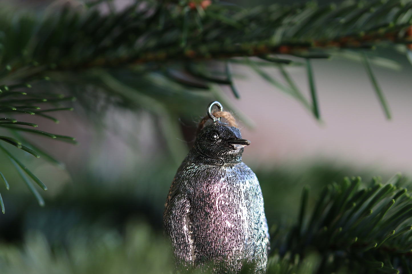 Penguin Ornament - Antique Silver
