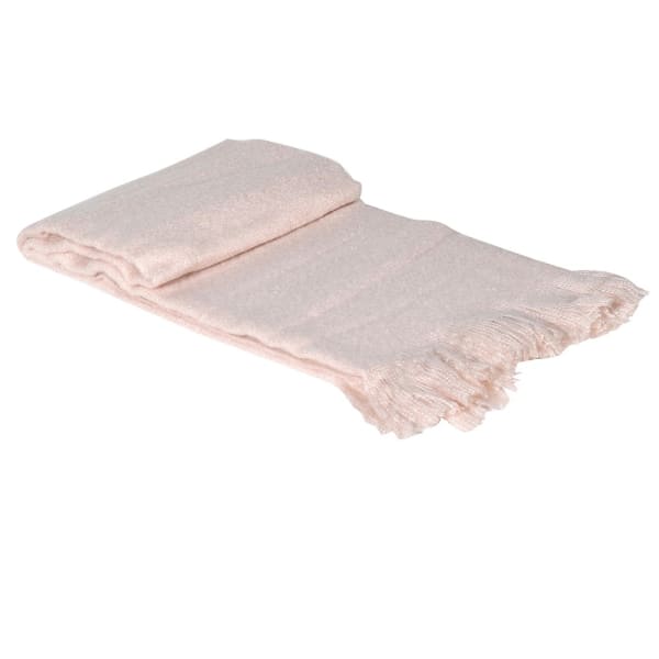 Soft Pink Fringed Throw